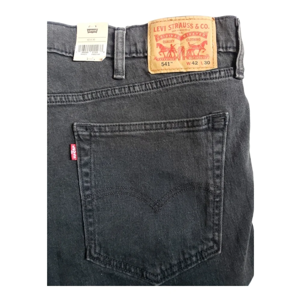 Levis Men’s  541 athletic taper 42x30 Stretch Jeans Gray/black - Picture 3 of 6